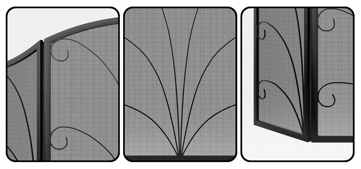 Arched Wrought Iron Fireplace Screen X82509