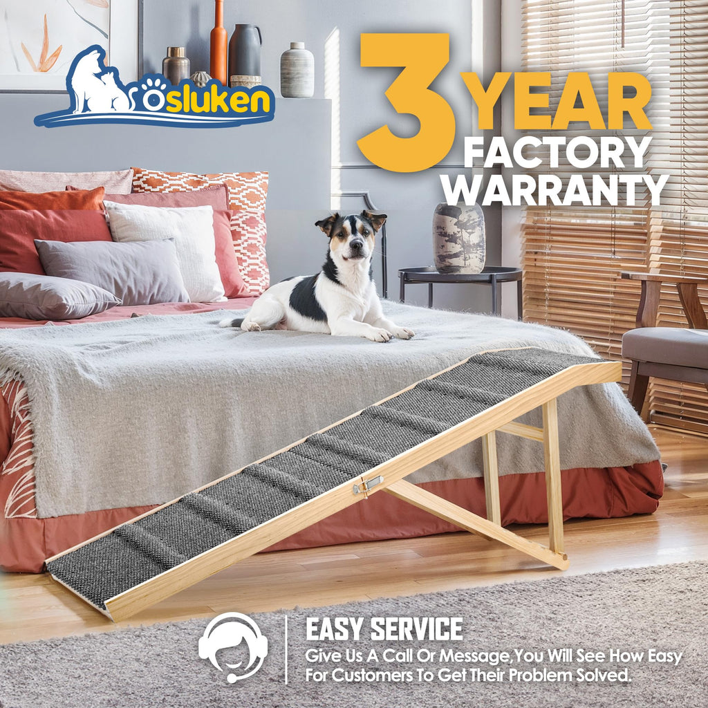 Foldable Dog Ramp with Platform 6 Adjustable Heights Z57624