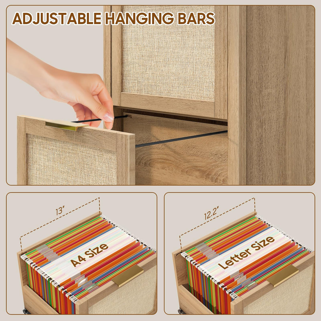 2-Drawer Rattan File Cabinet H49254