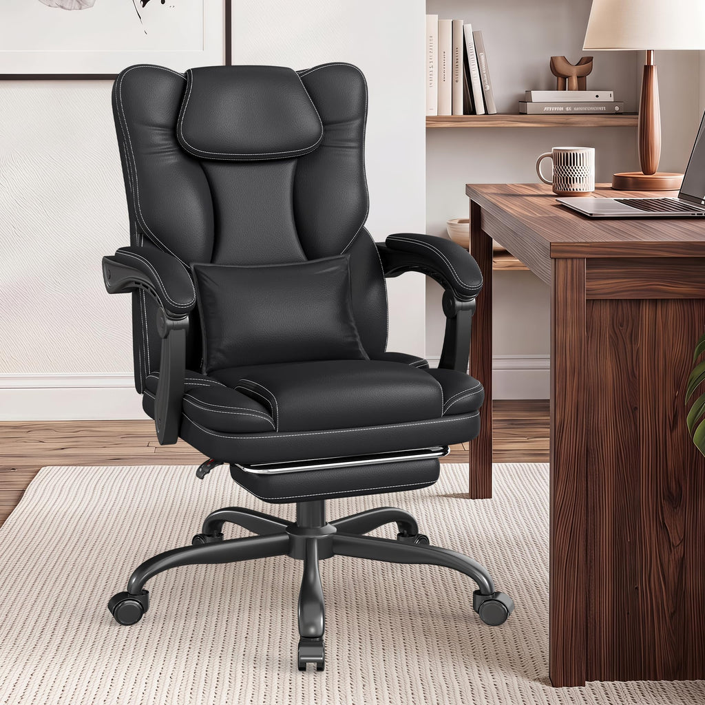 Black Ergonomic Office Chair with Foot Rest Z570
