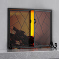 Hinged Fireplace Screen Iron Frame Fire Guard J5239